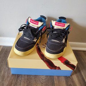 Union LAx Air Jordan 4 Retro SP"Off Noir" Black and blue